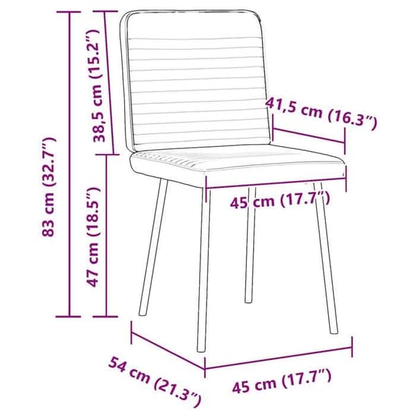 vidaXL Matstolar 2-pack Svart Sammet 4101139