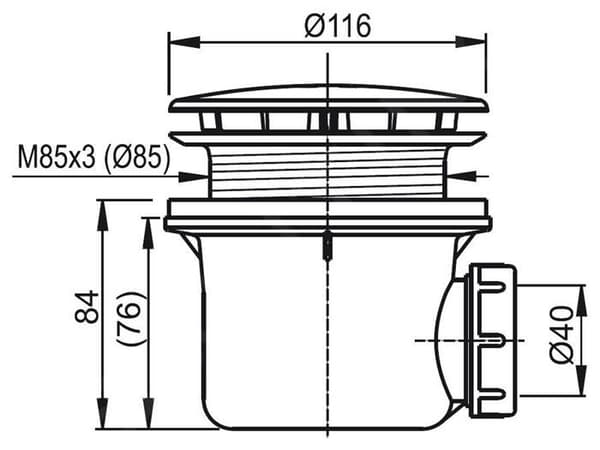 Siphon - Ravak - Standard 90 - Krom - Hög kvalitet - Enkel design