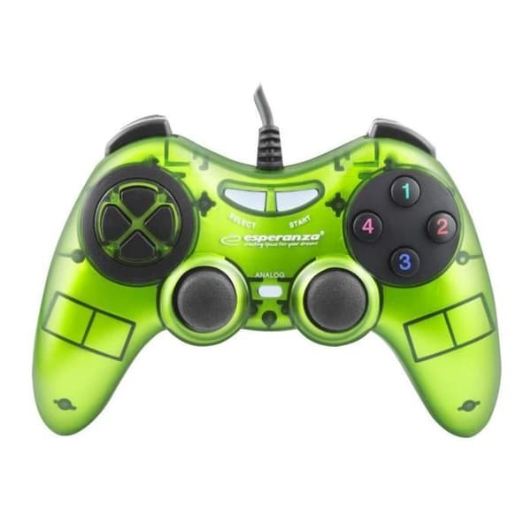 Gamepad - Esperanza - Fighter - Kabelansluten - Grön - Vibration