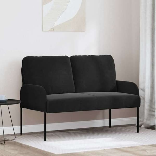 Kuddsoffor 110cm Svart Fanér
