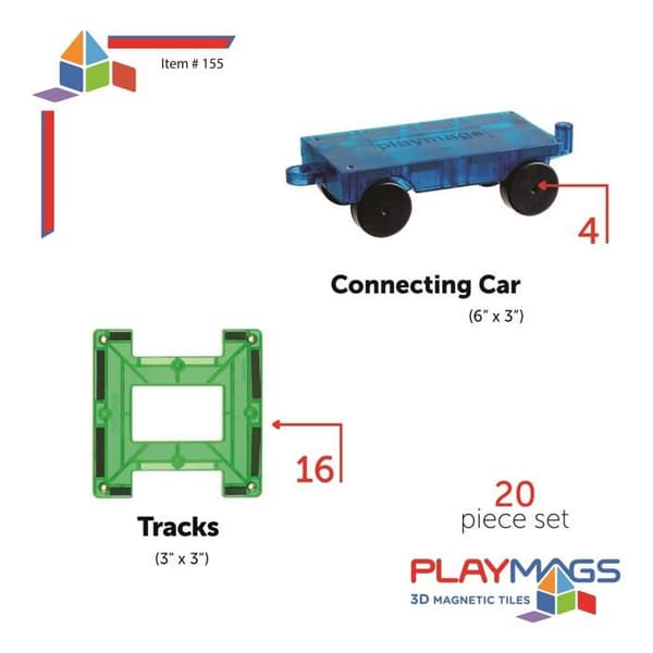 Sammanställningsspel - Playmags - 155 - 4 bilchassin - 16 dörrar - Barnsäker