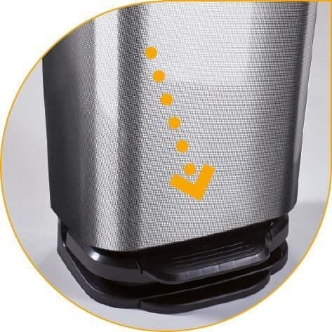 MHOME JIVE Pedalbehållare - 40 L - Aluminiumeffekt - Grå
