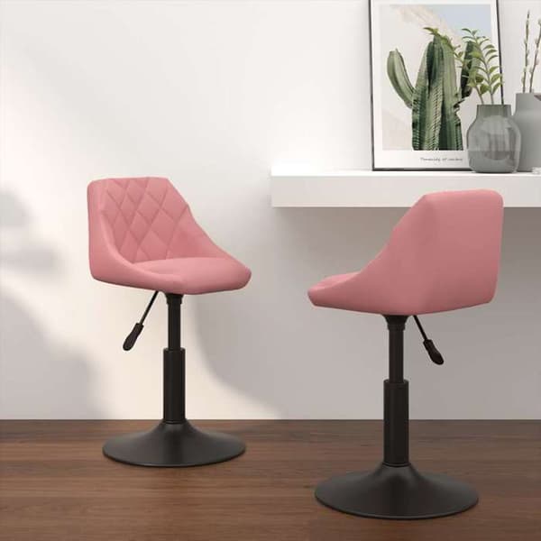 vidaXL Snurrande matstolar set om 2 Rosa Sammet 335332