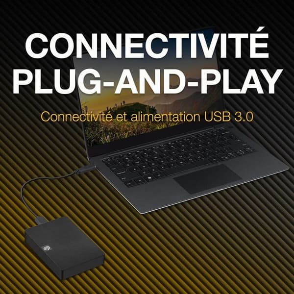Extern hårddisk - Seagate - Expansion Portable - 5 To - USB 3.2 - Svart