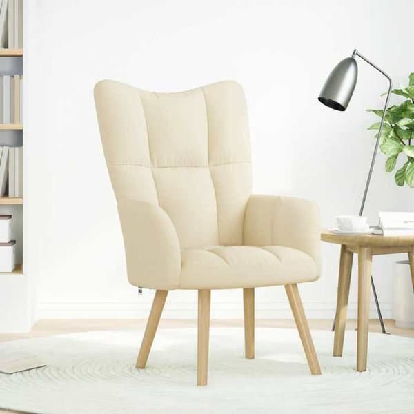 vidaXL Avkopplingsfåtölj Kräm Tyg 4016774