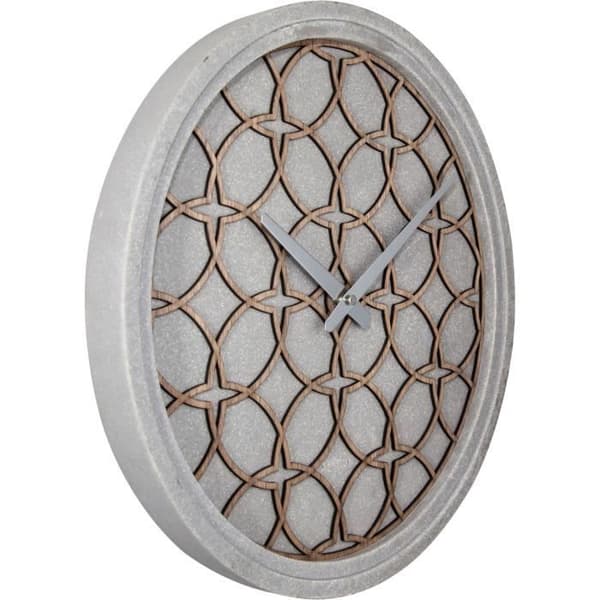 NEXTIME Concreto Love väggklocka - Trä - Grå - Ø 39,5 cm