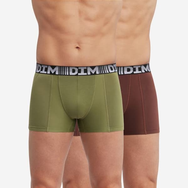 Set med 2 andningsbara boxers i bomull och lycra 3D Flex Air