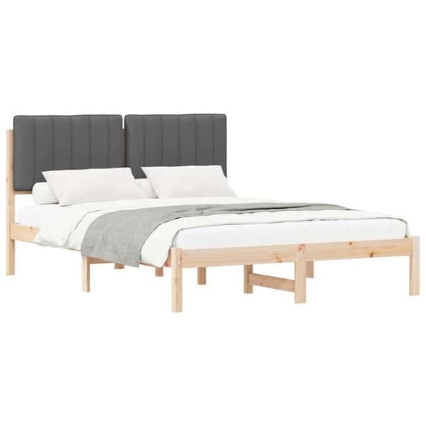 vidaXL Sängram med stoppad huvudgavel Mörkgrå, Sovrum, Rektangulär, Modern, Hållbar 878060