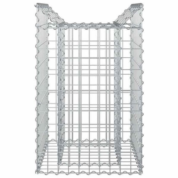 vidaXL Hög säng gabion Silver 42033302