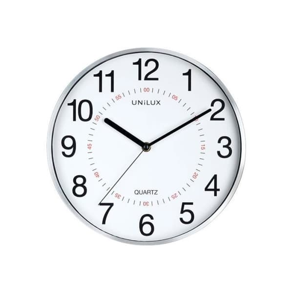 Väggklocka - UNILUX - ARIA - Kvarts - 28.5 cm - Grå metall - Nutida design