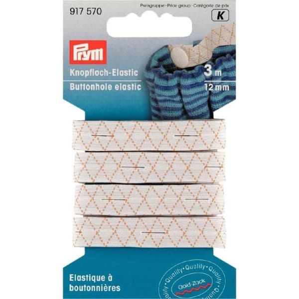 PRYM Knapphålsresår 12 mm Vit