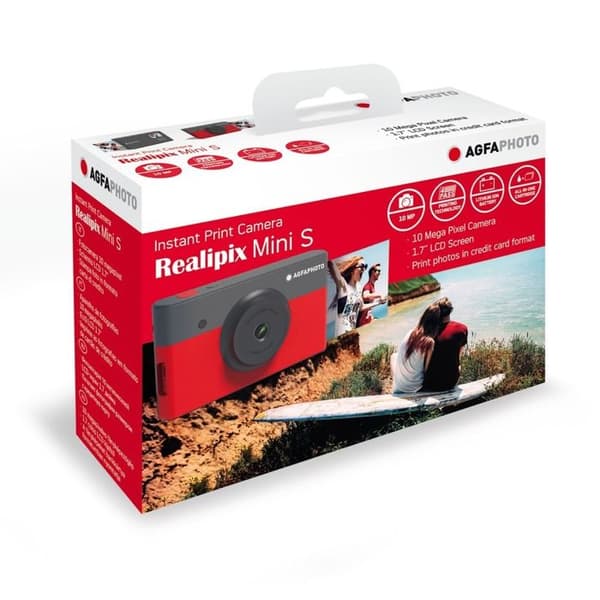 AGFAPHOTO Realipix Mini S - Intryck genom termisk sublimering - 10Mp - Bluetooth - 5,3 x 8,6 cm - Röd