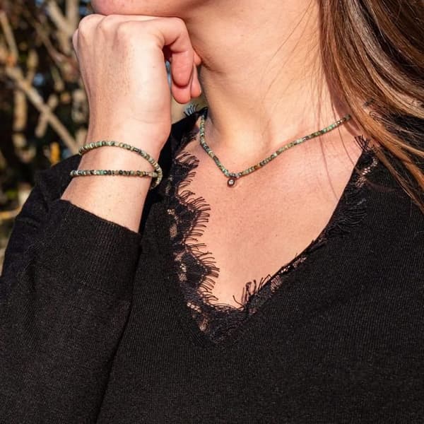Collier LUMIA i afrikanska turkospärlor