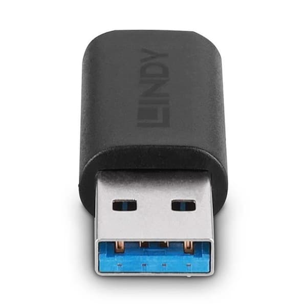 USB-adapter - LINDY - Typ A till C - USB 3.2 Gen 2 - 10Gbit/s - Svart