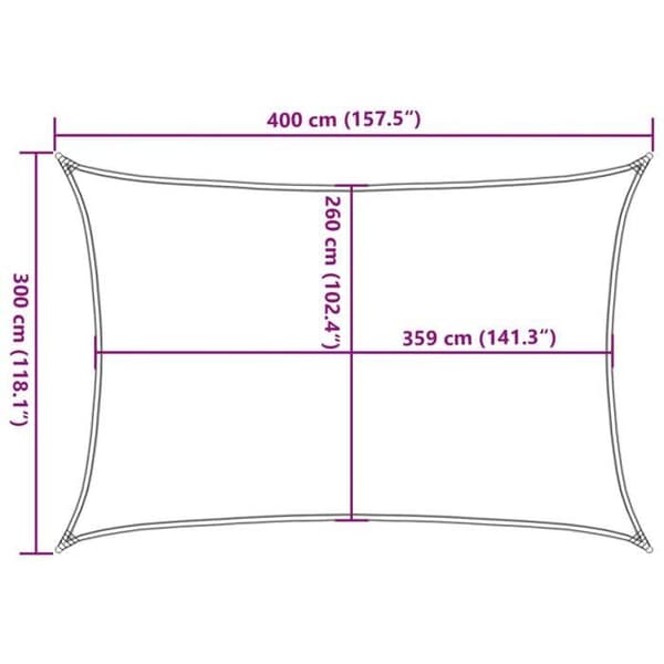 vidaXL Ljusgrå skuggduk 4x3 m 100% polyester oxford 4000545