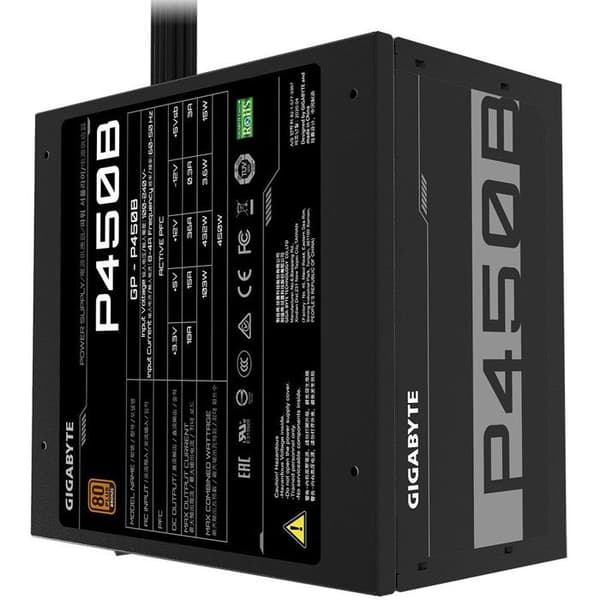 GigaByte GP-P450B 450 Watt 80Plus Brons Strömförsörjning