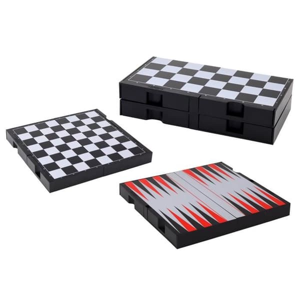 3-i-1 Spelset Magnetisk Bräda Schack Dam Backgammon
