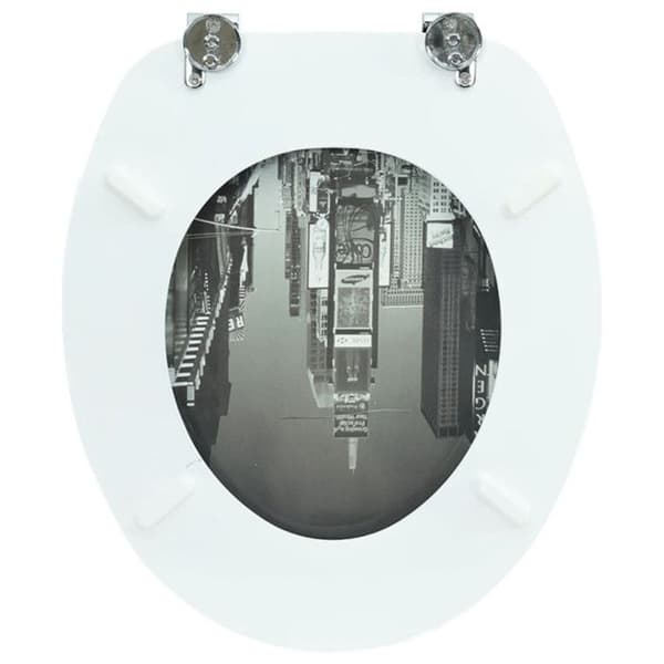 vidaXL Toalettsits med lock MDF New York Design