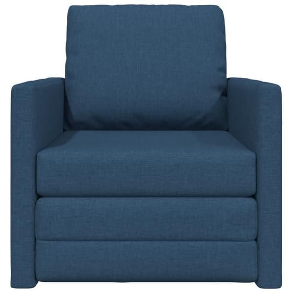 Soffa säng 2 i 1 Blå 74x77x81 cm Tyg