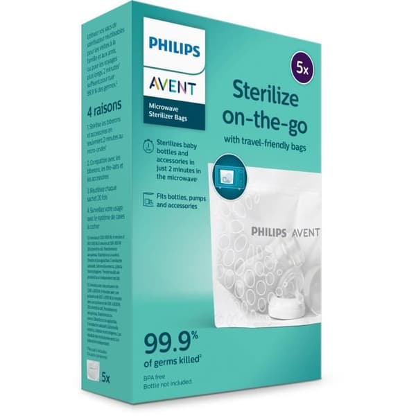 Steriliseringspåsar - PHILIPS AVENT - Mikrovågsugn - 5 påsar