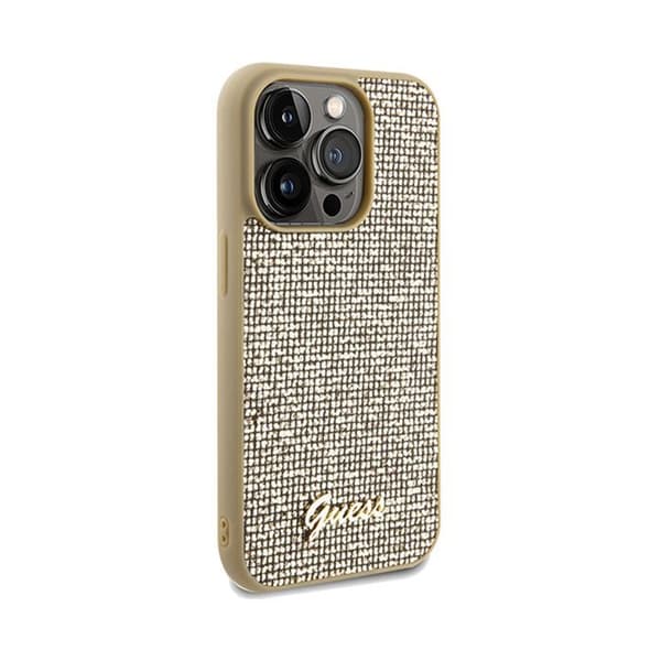 Telefoncase - Guess - Disco Metal Script - Guld - Hård - Chic