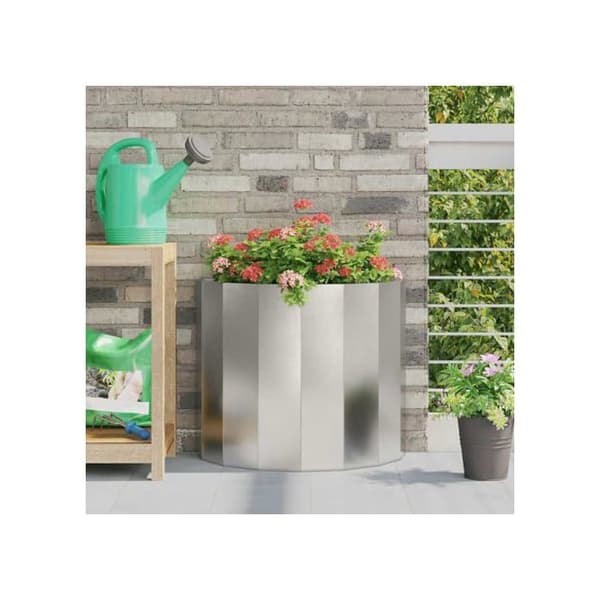 Stållåda - vidaXL - Silver - 60x30x50 cm - Halvrund - Montering krävs - Hållbar