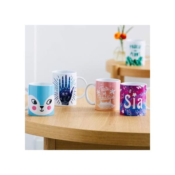 4 Stapelbara keramikmuggar Vit 300 ml - Cricut