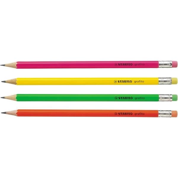 Ecopack x 12 STABILO Swano fluo HB gummispets