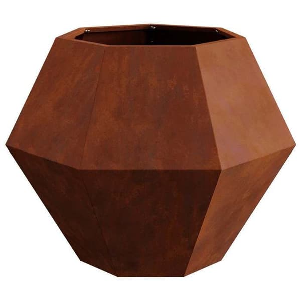 Jardinière - VIDAXL - 75 x 75 x 60 cm - Patinerad stål - Rostig - Rektangulär
