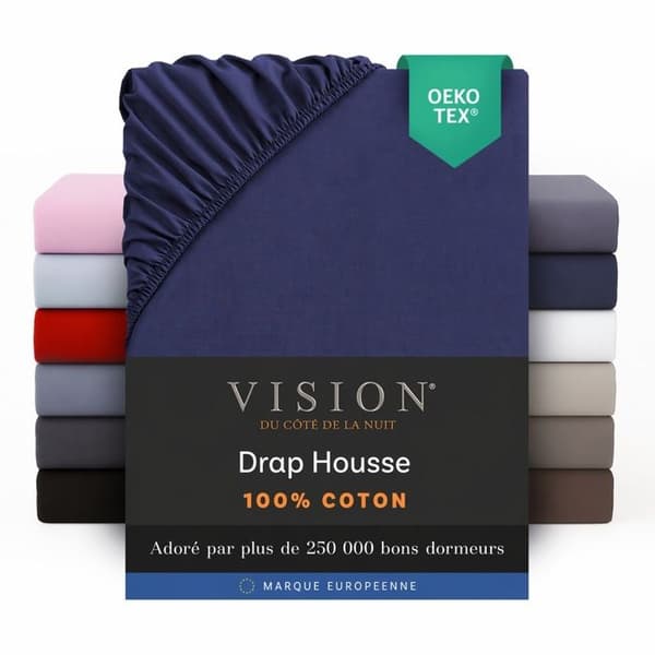 Vision - Marinblått påslakan - 140x190cm - 100% bomull