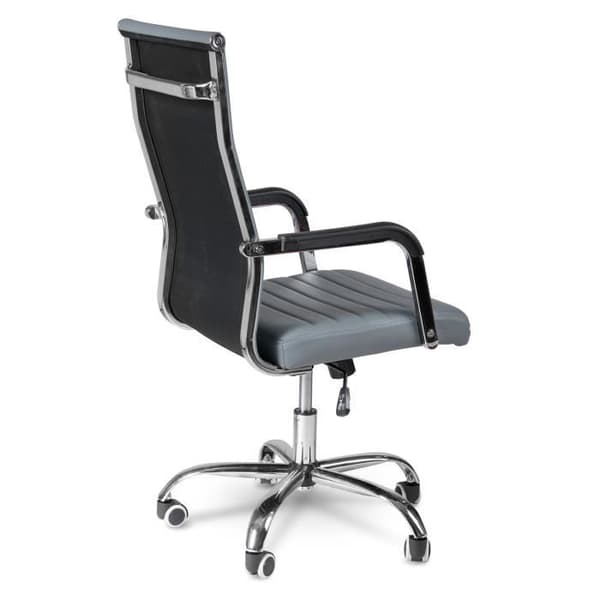 Svängbart kontorsstol - Sofotel - Modern design - Grå - Hög och ergonomisk ryggstöd - Kromade armstöd