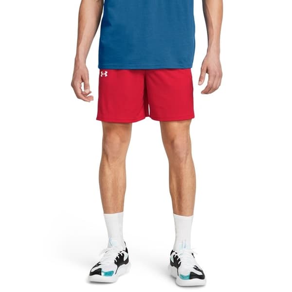Basketshorts - UNDER ARMOUR - Baseline Zone 7 - Röd - Andningsbar - Elastisk midja