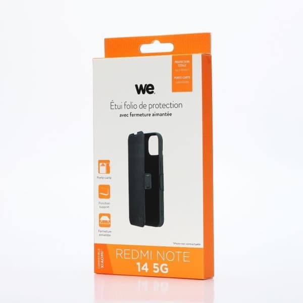 WE Etui folio FERMETURE AIMANTEE XIAOMI REDMI NOTE 14 5G svart