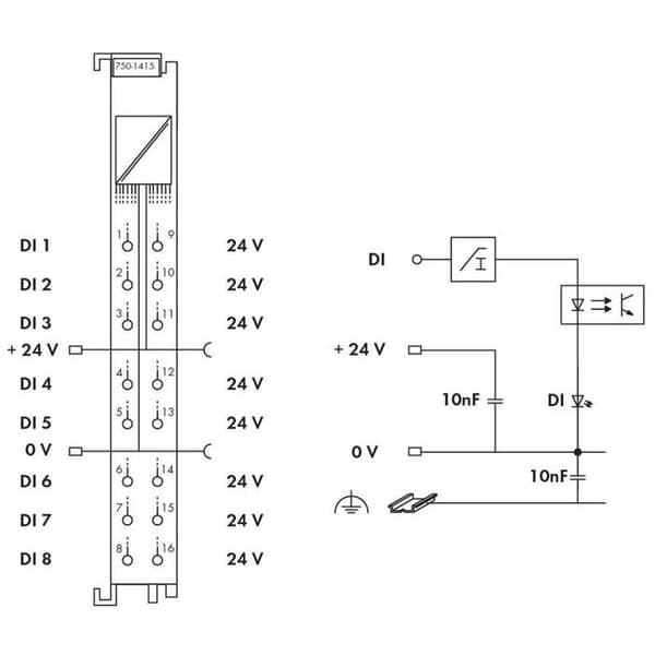 API - WAGO 750-1415 digital ingångsmodul 24 V/DC 1 st