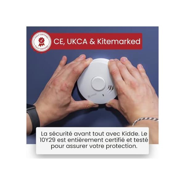 Röksensor - KIDDE - 10Y29 - Förseglat batteri - Optisk - 10 års livslängd
