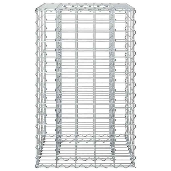 vidaXL Hög säng gabion Silver 42033326