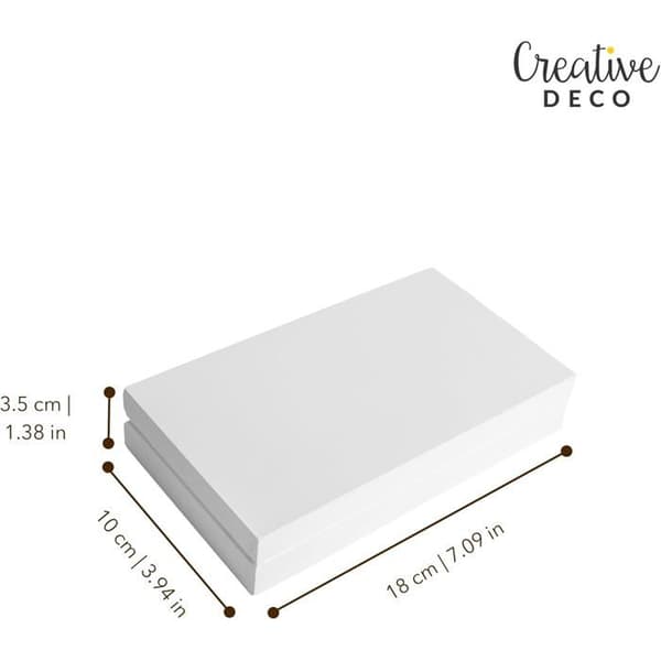 Förvaringslåda för pennor - CREATIVE DECO - Creative Deco - Furu - Magnetlock - Vit 18x10x3,5 cm