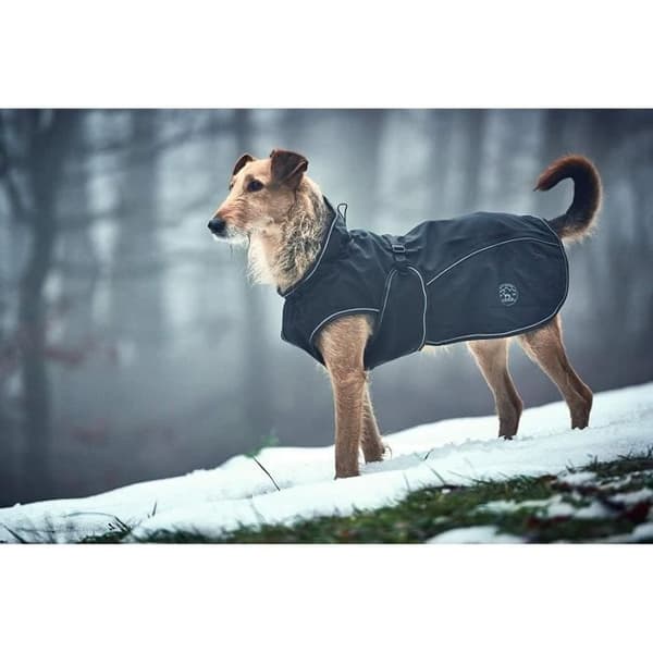 HUNTER Uppsala Vattentät hundmantel 30 cm – svart, fleecefoder