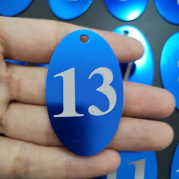 Numrerade jetonger - SOURCEMALL - Jetonger 1-100 - Aluminiumlegering - Blå - 5x3 cm