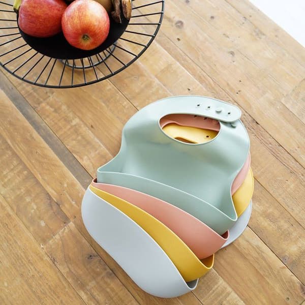 Siliconhaklapp - THERMOBABY - Med uppsamlare - Honungsgul
