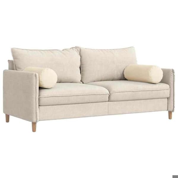 vidaXL Accentkuddar 2 st Kräm Ø 25 x 70 cm 42014348