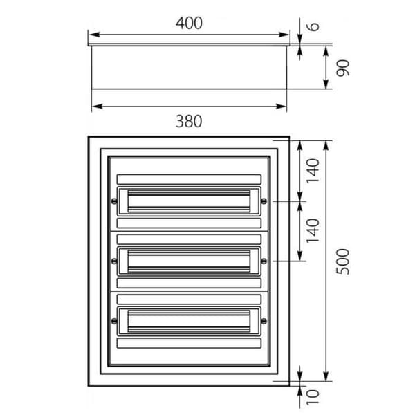 Inbyggd distributionsbox DARP 48S Quiteline 3x16 IP54