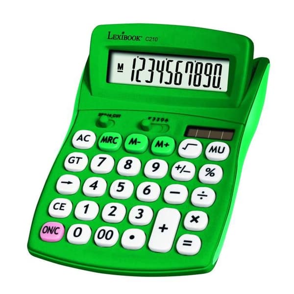 Grön skrivbordskalkylator 10 siffror