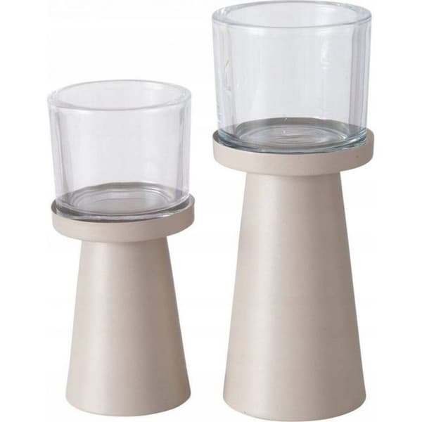 Ljusstake - kandelaber - BOLTZE - PIUS - 2 stycken - Beige - Nutida