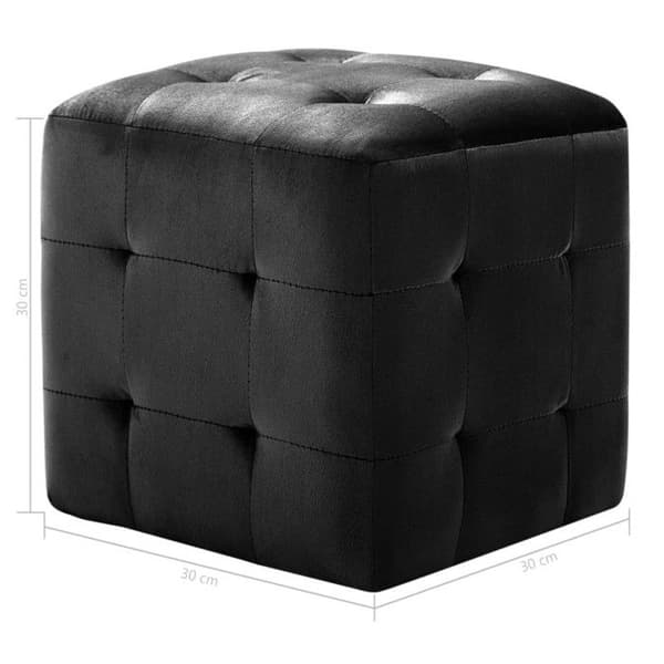 vidaXL 2 st Sängbord Svart 30x30x30 cm Sammet 249018