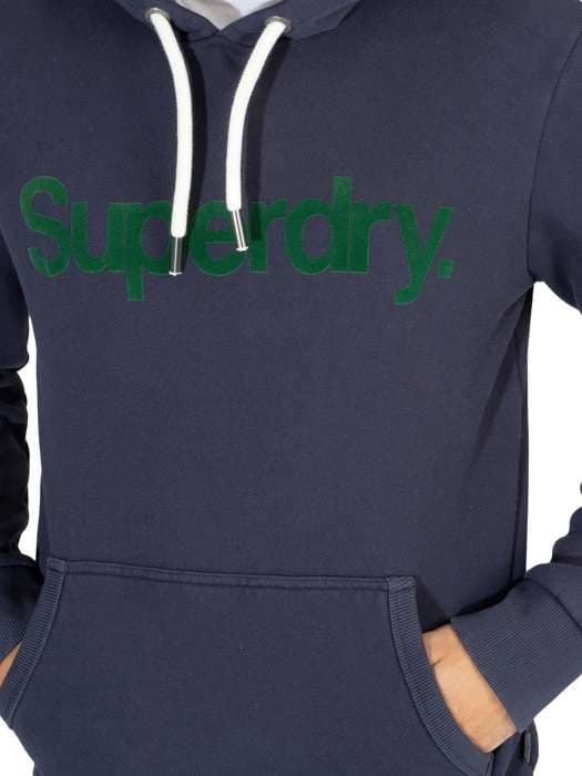 Klassisk Huvtröja Med Core Logotyp - Superdry - Herr - Blå