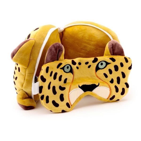 Resefiltkudde 2-i-1 - leopard Puckator Relaxeazzz