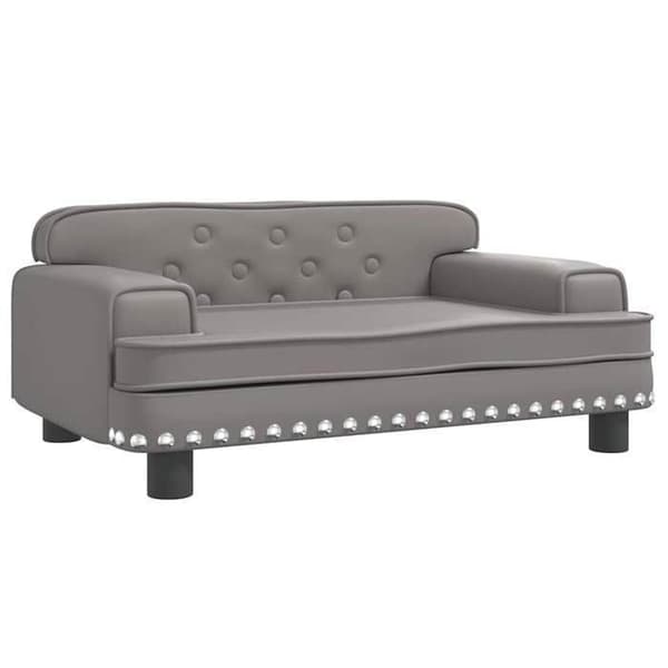 vidaXL Barnsoffa grå 70x45x30 cm konstläder, mini soffa, mini soffa-stol, mini soffa för barn 3196303