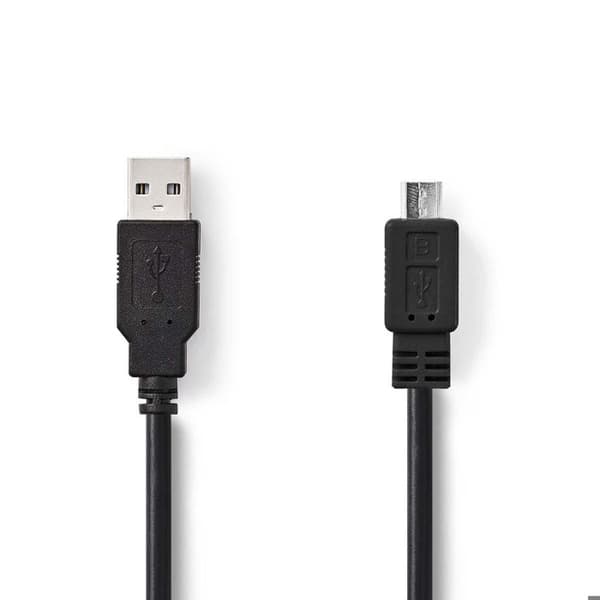 USB 2.0-kabel | A Hane - Micro B Hane | 1,0m | Svart ALPEXE-1704