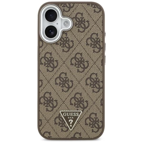 Coque Guess Hardcase 4G Triangle Logo MagSafe för iPhone 17 - Brun